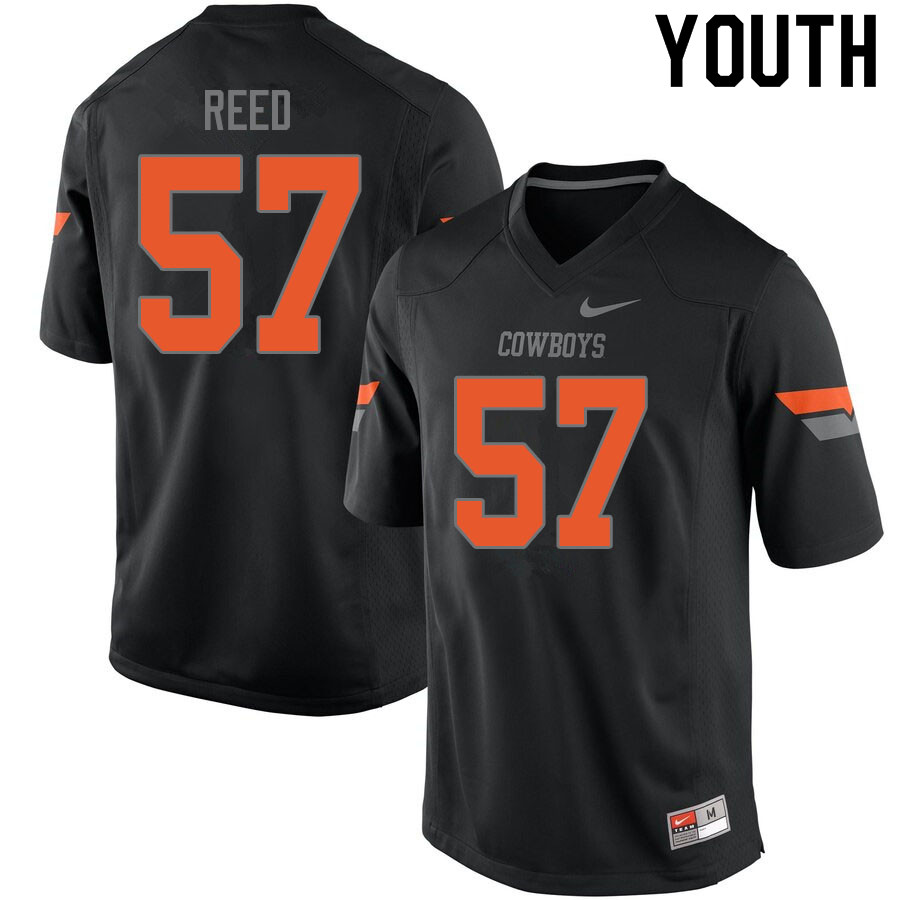 Youth #57 Walker Reed Oklahoma State Cowboys College Football Jerseys Sale-Black - Click Image to Close